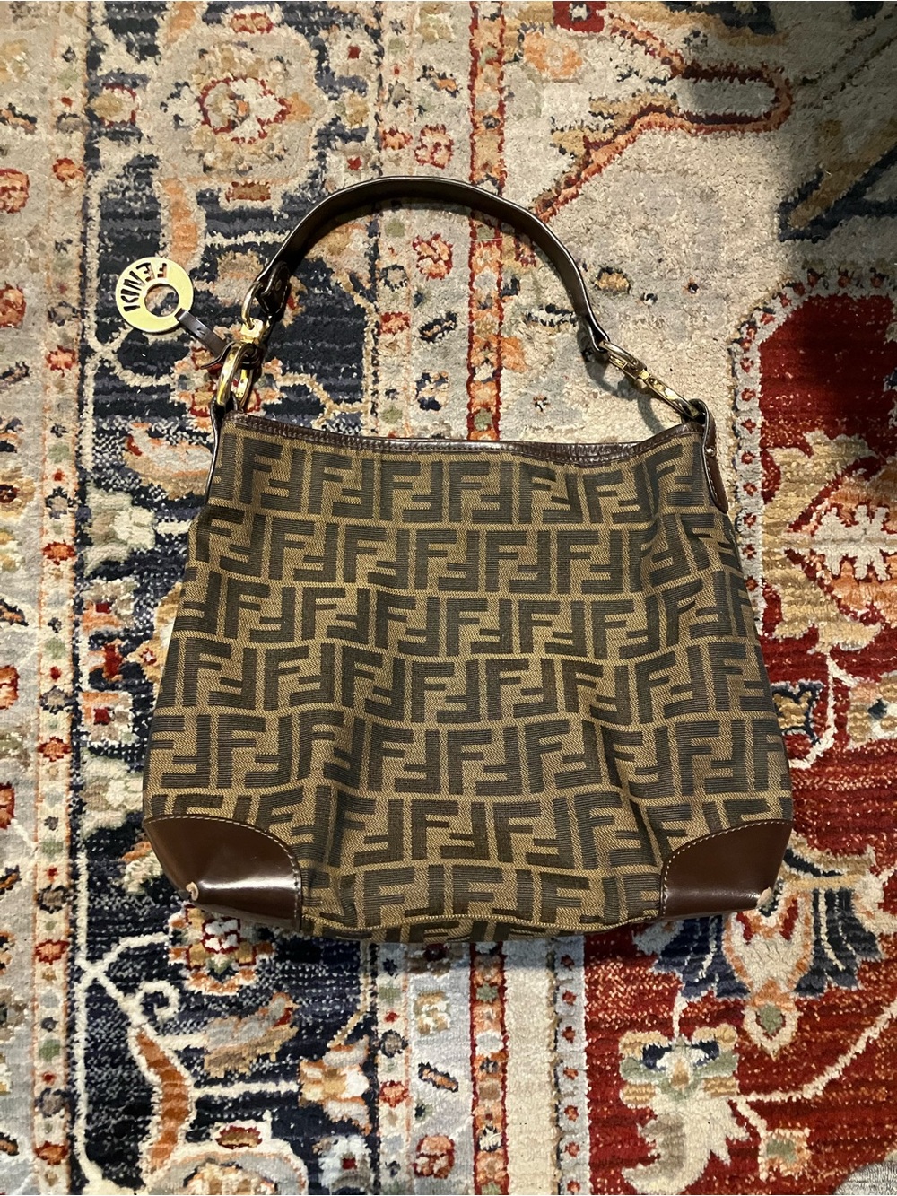 Vintage Fendi Mamma Baguette Hobo Shoulder Bag Brown Rare - Picture 2 of 14